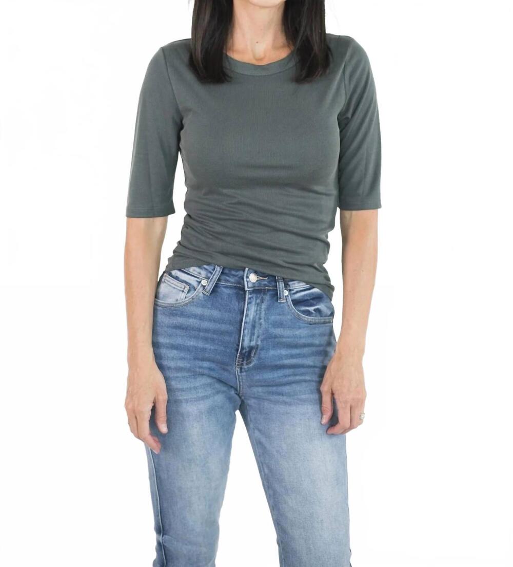 NEW WISHLIST trish ribbed top in green